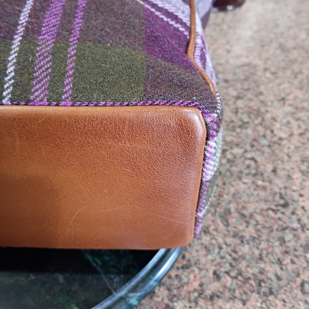 Coach Wool Plaid Purple Tote - Picture 14 of 16